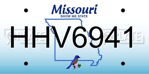 HHV6941 Missouri License Plate