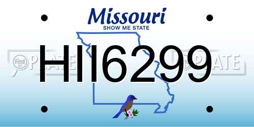 HII6299 Missouri License Plate