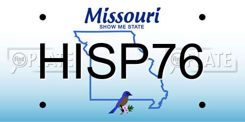 HISP76 Missouri License Plate