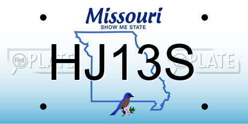 HJ13S Missouri License Plate