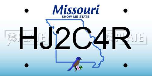 HJ2C4R Missouri License Plate