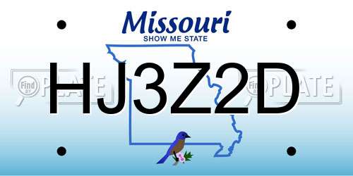 HJ3Z2D Missouri License Plate