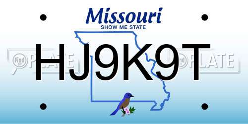 HJ9K9T Missouri License Plate