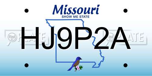 HJ9P2A Missouri License Plate