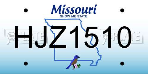 HJZ1510 Missouri License Plate