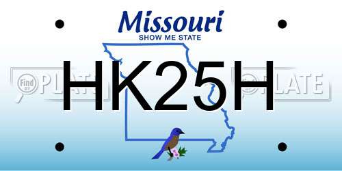 HK25H Missouri License Plate