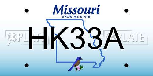 HK33A Missouri License Plate