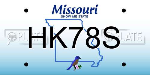 HK78S Missouri License Plate