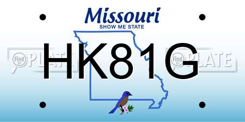 HK81G Missouri License Plate