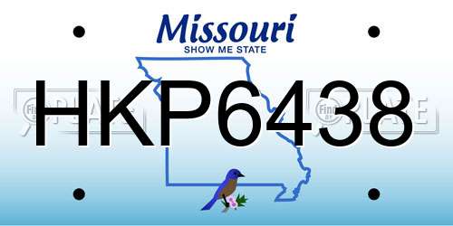 HKP6438 Missouri License Plate