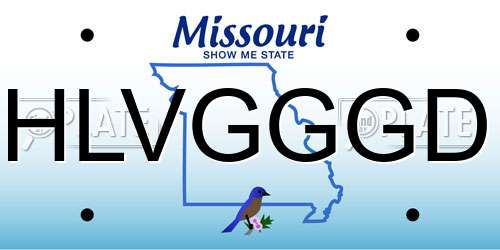 HLVGGGD Missouri License Plate
