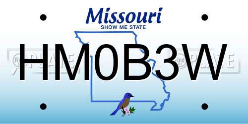 HM0B3W Missouri License Plate