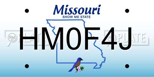 HM0F4J Missouri License Plate