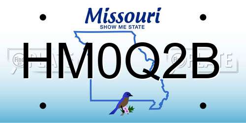 HM0Q2B Missouri License Plate
