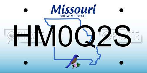 HM0Q2S Missouri License Plate