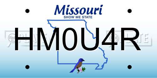 HM0U4R Missouri License Plate