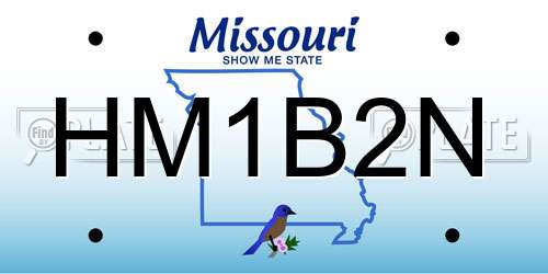 HM1B2N Missouri License Plate