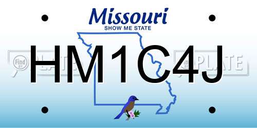 HM1C4J Missouri License Plate