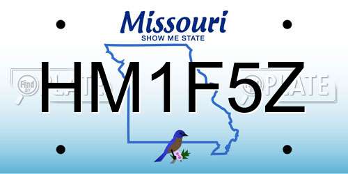 HM1F5Z Missouri License Plate