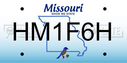 HM1F6H Missouri License Plate