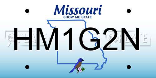HM1G2N Missouri License Plate