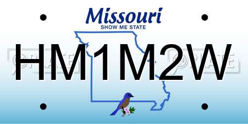 HM1M2W Missouri License Plate
