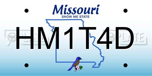 HM1T4D Missouri License Plate