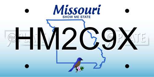 HM2C9X Missouri License Plate