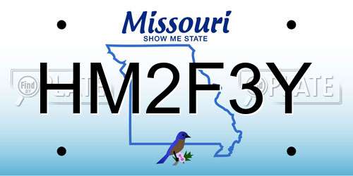 HM2F3Y Missouri License Plate
