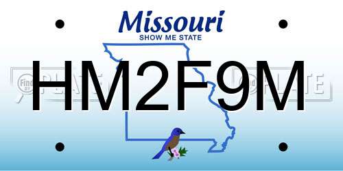 HM2F9M Missouri License Plate