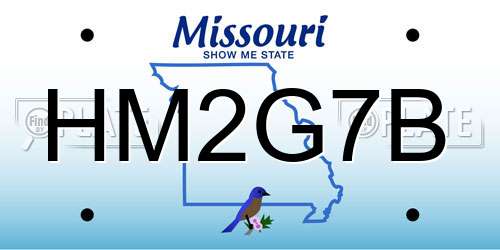 HM2G7B Missouri License Plate