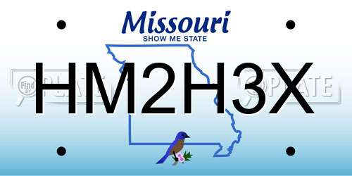 HM2H3X Missouri License Plate