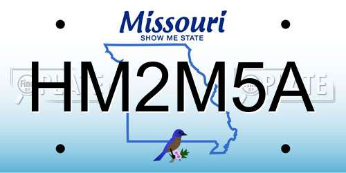 HM2M5A Missouri License Plate