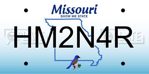 HM2N4R Missouri License Plate