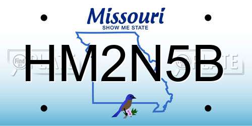 HM2N5B Missouri License Plate