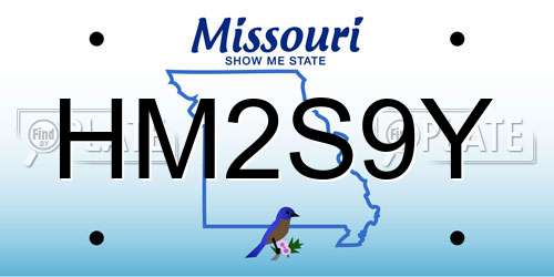 HM2S9Y Missouri License Plate