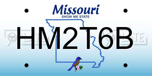 HM2T6B Missouri License Plate