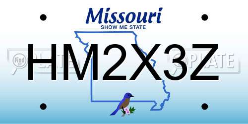 HM2X3Z Missouri License Plate