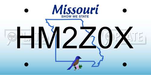HM2Z0X Missouri License Plate