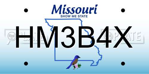 HM3B4X Missouri License Plate