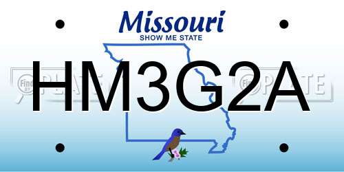 HM3G2A Missouri License Plate