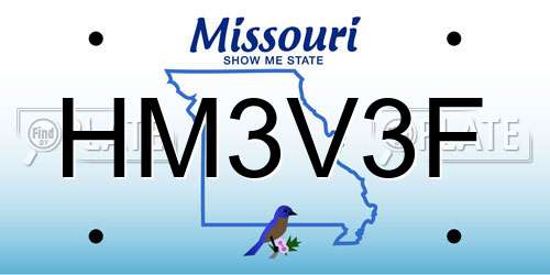 HM3V3F Missouri License Plate