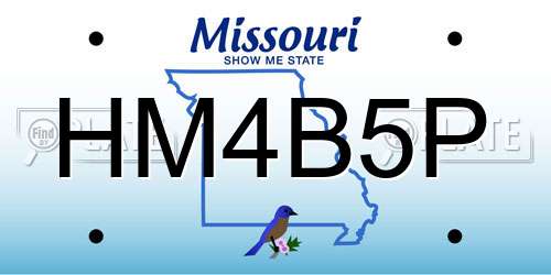 HM4B5P Missouri License Plate