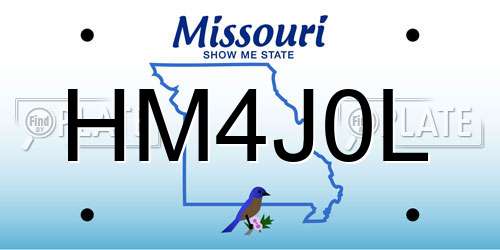 HM4J0L Missouri License Plate