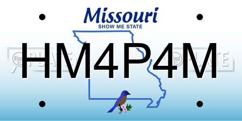 HM4P4M Missouri License Plate