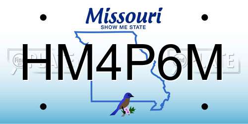 HM4P6M Missouri License Plate