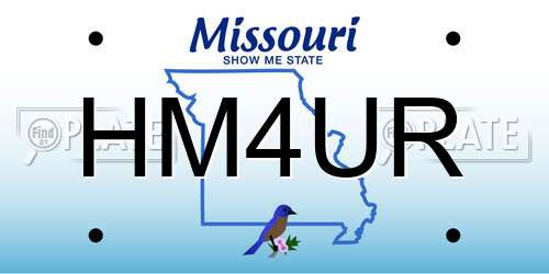 HM4UR Missouri License Plate