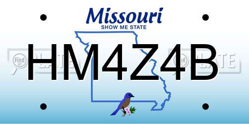 HM4Z4B Missouri License Plate