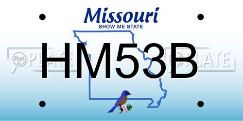 HM53B Missouri License Plate