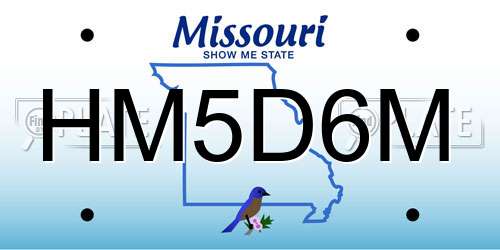 HM5D6M Missouri License Plate